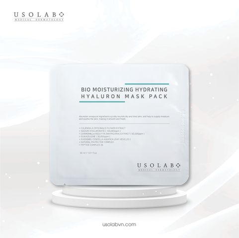 Mặt Nạ Cấp Nước Usolab Bio Moisturizing Hydrating Hyaluron - Giải Pháp Dưỡng Ẩm Tối Ưu Cho Da Khô, Lão Hóa, 10 Miếng