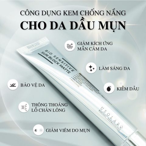 Kem Chống Nắng Usolab Sun Block Matte SPF 50ml - Dành Cho Da Dầu, Mụn, Bảo Vệ UVA/UVB, Làm Sáng Da Tự Nhiên