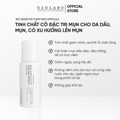Tinh Chất Giảm Dầu Mụn Usolab Purifying Ampoule 50ml - Serum Chống Mụn và Dưỡng Ẩm Làm Sáng Da, An Toàn Cho Da Nhạy Cảm