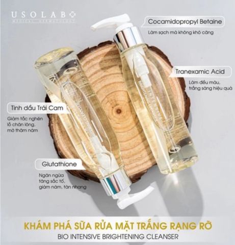 Sữa Rửa Mặt Trắng Da Usolab Bio Intensive Brightening Cleanser 150ml - Làm Sáng Da, Ngăn Ngừa Lão Hóa, Dưỡng Ẩm Tốt Nhất