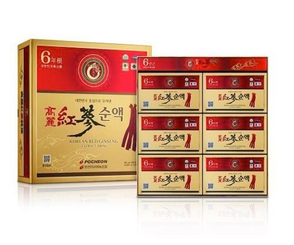 Nước Hồng Sâm Nguyên Chất 100% Pocheon Hàn Quốc - Hỗ Trợ Tăng Cường Sức Khỏe - Hộp 30 Gói x 80ml