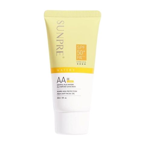 Kem Chống Nắng Không Màu Mona Frema SUNPRE Aqua Light Facial Gel SPF 50+ - Bảo Vệ Da Tự Nhiên, Dạng Lỏng, 60ml