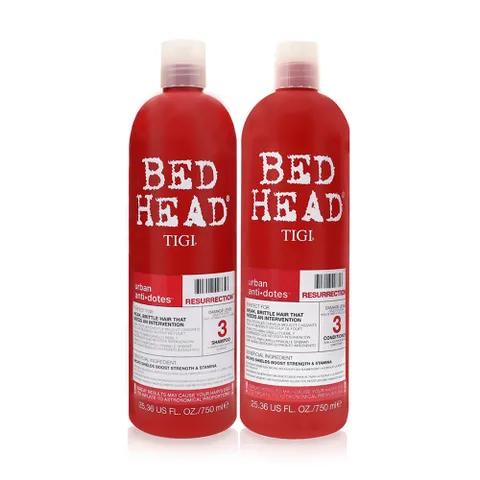 Cặp dầu gội xã TiGi Bed Head tái sinh sức sống 3 750ml x2, màu đỏ