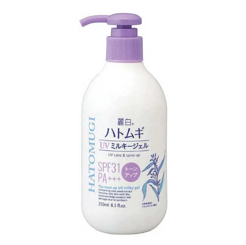Sữa Dưỡng Thể Chống Nắng Hatomugi The UV Milky Gel SPF31 PA+++ 250ml - Dưỡng Ẩm, Làm Sáng Da, Bảo Vệ Tia UV