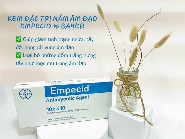 Kem giảm ngứa nấm âm đạo Empecid 1% Bayer 10g - Điều trị nấm Candida hiệu quả từ Nhật Bản