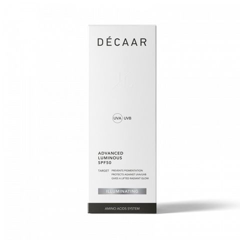 Kem Chống Nắng Luminous SPF50 Decaar 50ml - Bảo Vệ, Làm Trắng Da Với Chỉ Số UVA/UVB, Dưỡng Ẩm Mềm Mịn Cho Tất Cả Loại Da