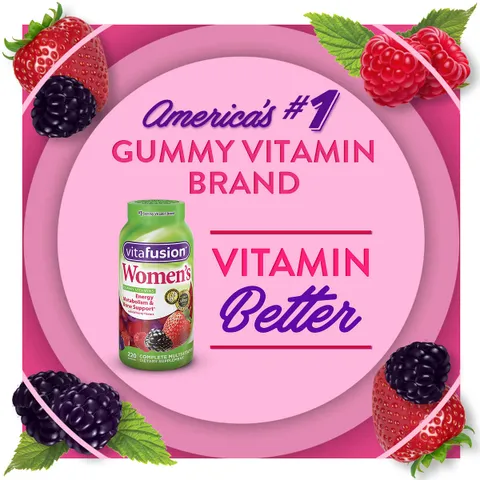 Kẹo Vitamin Vitafusion Women’s Multivitamin cho Phụ Nữ 220v - Vitamin Tổng Hợp Hương Vị Quả Mọng Tự Nhiên, Giúp Tăng Cường Sức Khỏe