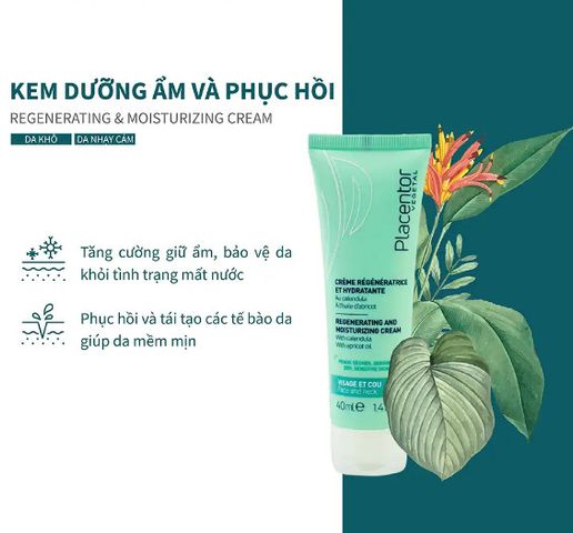 Kem Dưỡng Ẩm Ultra-Moisturizing Regenerating Cream Placentor Vegetal 40ml - Dưỡng Da Khô, Nhạy Cảm, 24 Giờ Ẩm Mượt