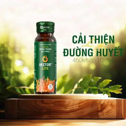 Nước Nấm Đông Trùng Hạ Thảo Hector Lite 50ml - Hộp 10 Chai Hỗ Trợ Tăng Cường Sức Khỏe, Ổn Định Đường Huyết, Sản Phẩm Thiên Nhiên