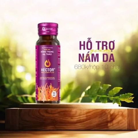 Nước Nấm Đông Trùng Hạ Thảo Hector Collagen Plus 50ml - Hỗ Trợ Làm Đẹp Da, Giảm Nám Hiệu Quả (Hộp 10 Chai)
