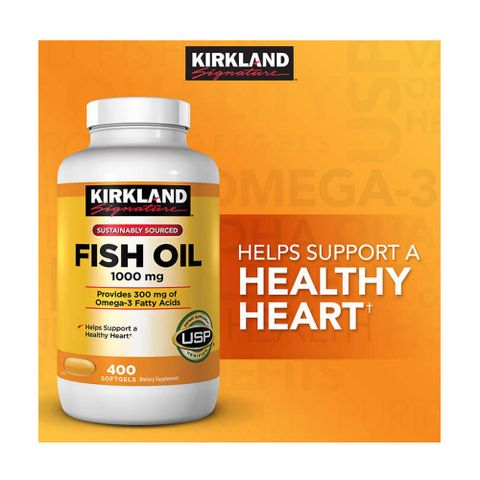 Viên uống Dầu cá Omega 3 Fish Oil Kirkland Signature 400 viên - Hỗ trợ sức khỏe tim mạch và sáng mắt, Giải pháp dinh dưỡng hiệu quả