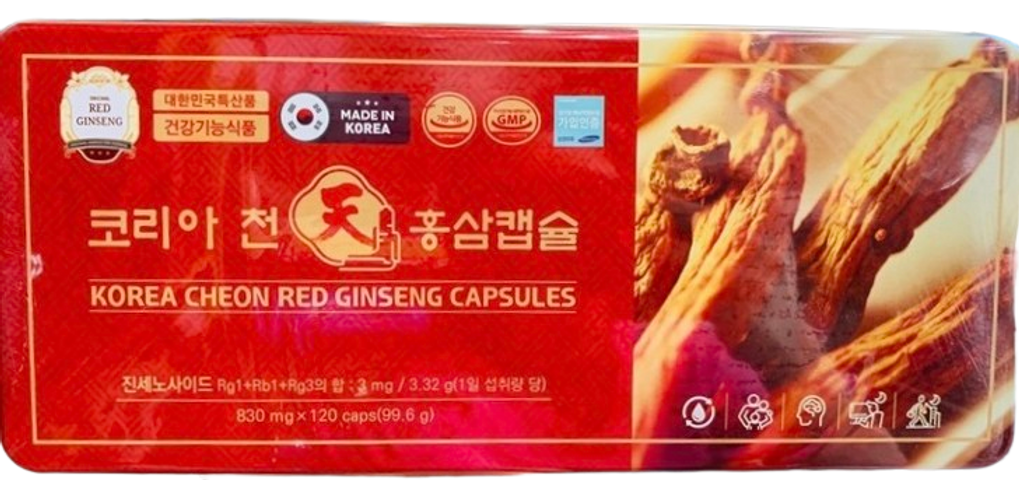 Viên Đạm Thiên Sâm Hồng Sâm Korea Cheon 120 Viên - Giúp Tăng Cường Sức Khỏe và Nâng Cao Thể Lực 100% Từ Thiên Nhiên