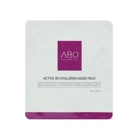 Mặt nạ cấp ẩm ABO Active B5 Hyaluron - Hộp 10 miếng x 25ml, Giúp phục hồi da, giảm kích ứng, làm sáng da, Thương hiệu Abo Skin Medical