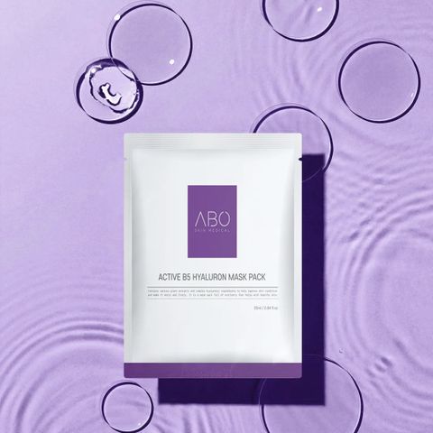 Mặt nạ cấp ẩm ABO Active B5 Hyaluron - Hộp 10 miếng x 25ml, Giúp phục hồi da, giảm kích ứng, làm sáng da, Thương hiệu Abo Skin Medical