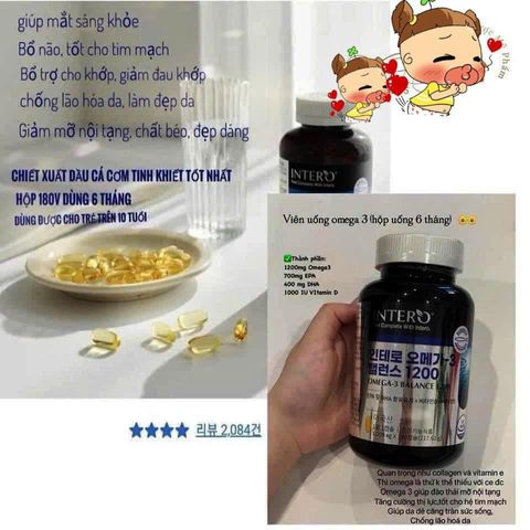 Viên uống Omega 3 nội địa Hàn Intero Omega-3 Balance 1200