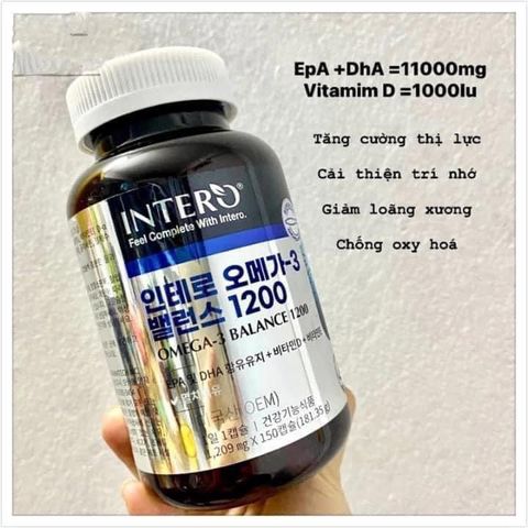 Viên uống Omega 3 nội địa Hàn Intero Omega-3 Balance 1200