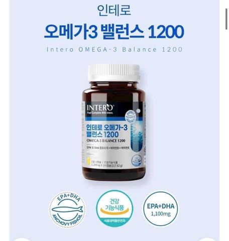 Viên uống Omega 3 nội địa Hàn Intero Omega-3 Balance 1200