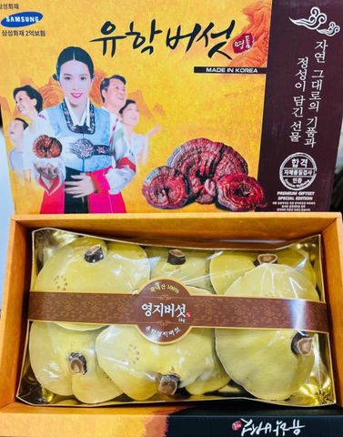 Nấm Linh Chi Uhak Hàn Quốc 1kg - Tăng cường sức đề kháng, hỗ trợ tiêu hóa, làm đẹp da - Quà biếu sang trọng
