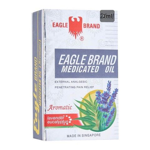 Dầu Gió Trắng Eagle Brand 3ml - Dầu Xoa Bóp Giảm Đau Nhức Đầu, Cảm Lạnh, Hương Bạch Đàn Oải Hương, Sản Phẩm Chính Hãng Mỹ