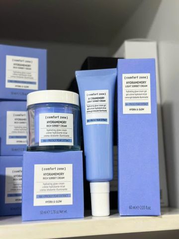 Kem Dưỡng Ẩm Comfort Zone Hydramemory Light Sorbe Cream 60ml - Gel Dưỡng Ẩm Nhẹ, Cấp Ẩm Tối Đa, Duy Trì Độ Mềm Mịn, Dành Cho Da Khô và Thường