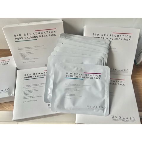 Mặt nạ Usolab Bio Renaturation PDRN - Hộp 10 miếng dưỡng ẩm, phục hồi da nhạy cảm, giảm mụn, làm sáng da, cải thiện nếp nhăn