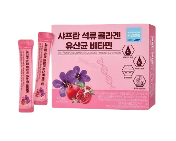 Bột collagen lựu đỏ hoa nghệ tây Bicocell Hàn Quốc 30 gói