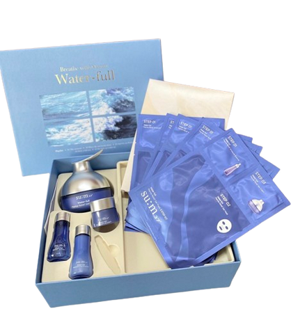 Set kem dưỡng ẩm Su:m37 Water-full Marine Gel Cream 120ml - Dưỡng dàu cấp ẩm, kiềm dầu và sản phẩm tặng kèm hấp dẫn