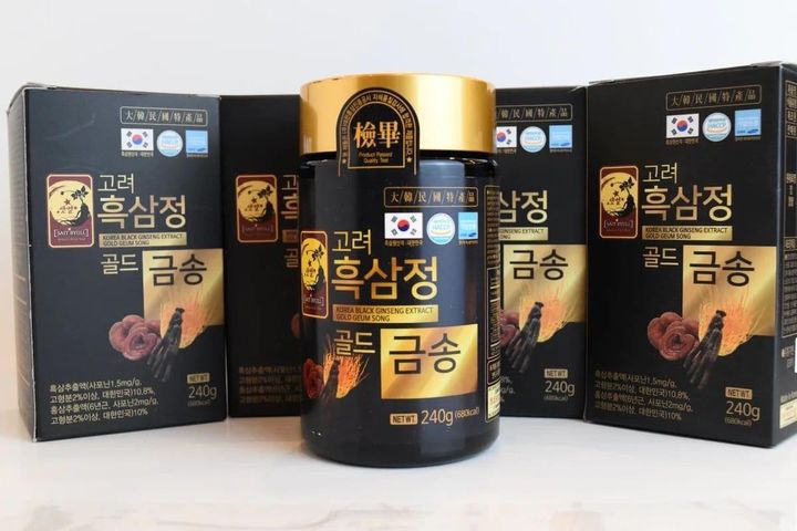 Cao Hắc Sâm Linh Chi Đông Trùng Hàn Quốc 4 Lọ 240g - Tinh Chất Thảo Mộc Hỗ Trợ Sức Khỏe và Miễn Dịch