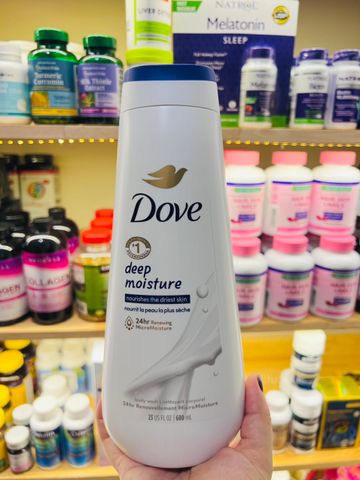 Sữa Tắm Dove Deep Moisture 680ml - Dưỡng Ẩm Sâu, Không Chứa Sulfat, Làm Sạch Dịu Nhẹ Cho Da Khô, Giúp Da Mềm Mại Khỏe Đẹp 24 Giờ