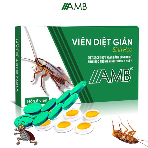 Viên diệt gián sinh học AMB hộp 8 viên - Đuổi diệt mọi loại gián nhanh chóng, an toàn cho gia đình và vật nuôi