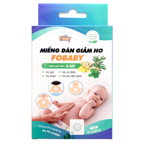 Miếng Dán Giảm Ho, Làm Ấm Cơ Thể Fobaby  Hiệu Quả Đến 8 Giờ