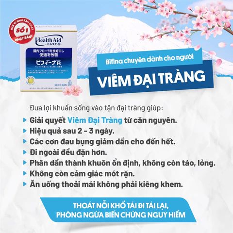 Men Vi Sinh Bifina R Health Aid - Hộp 20 Gói Nhật Bản Hỗ Trợ Tiêu Hóa, Cân Bằng Hệ Vi Sinh Đường Ruột