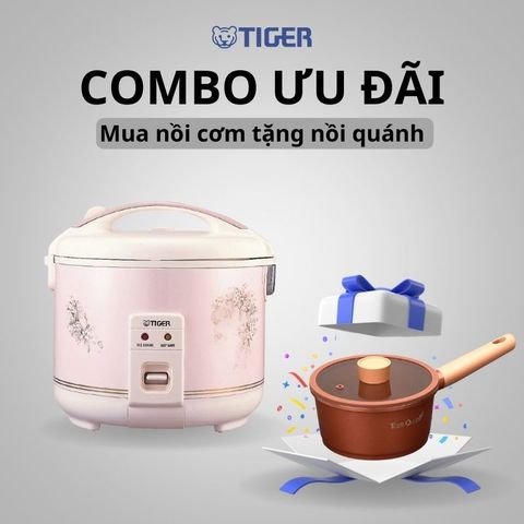 Nồi Cơm Điện Tiger JNP-1000 1L & Nồi Quánh Ceramic Tiger Queen CWCB-18B 1.9L - Bộ Đôi Tiện Ích Cho Nhà Bếp