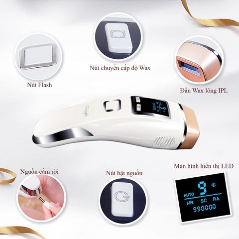 Máy triệt lông IPL Laser CLALYFA làm lạnh vùng da Wax cao cấp Nhật Bản