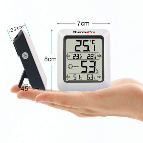 Nhiệt ẩm kế điện tử ThermoPro TP50 Nhật Bản - Đo nhiệt độ và độ ẩm, chính xác từ -58 đến 158 độ F, màn hình LCD rõ ràng, thiết kế tiện lợi.