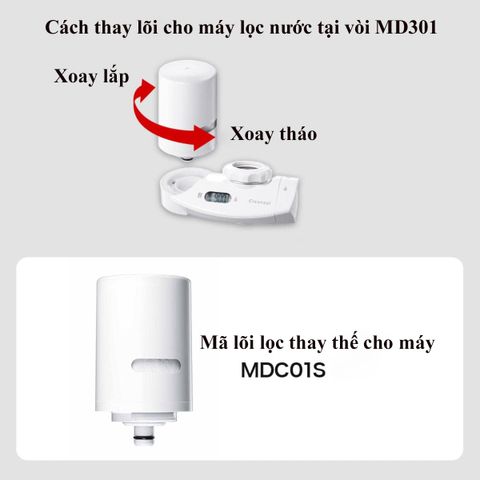 Máy Lọc Nước Tại Vòi CleanSui MD301 Mitsubishi Nhật Bản - Tiêu Chuẩn Nước Uống, Thiết Kế Nhỏ Gọn, Không Điện, Lắp Đặt Dễ Dàng