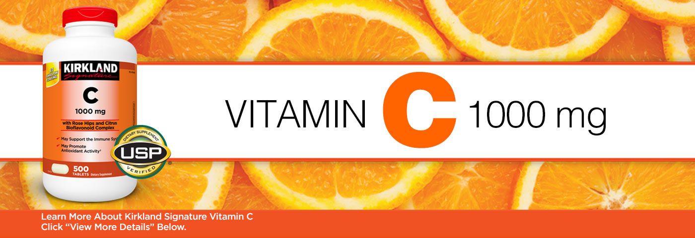 Viên uống Vitamin C 1000mg Kirkland 500 viên - Tăng cường miễn dịch, hỗ trợ làm đẹp da, bổ sung collagen từ Mỹ