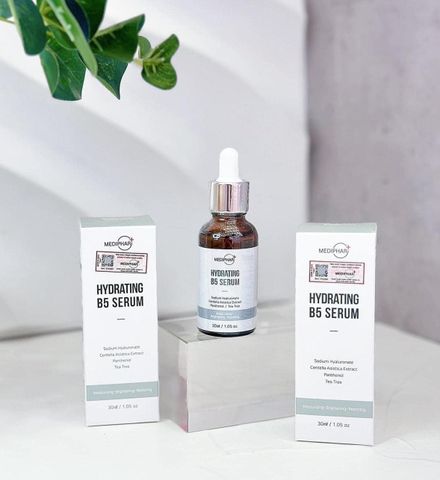 Serum cấp ẩm Mediphar+ Hydrating B5 - Phục hồi da, làm sáng, ngăn ngừa nếp nhăn, chiết xuất Centella và axit Hyaluronic, 30ml