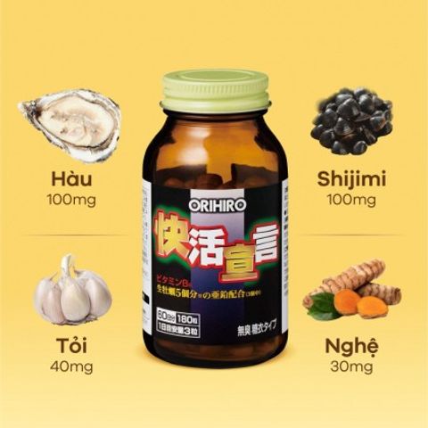 Viên Uống Tinh Chất Hàu Tươi và Tỏi Nghệ Orihiro Nhật Bản - Bổ Sung Dưỡng Chất Cho Sức Khỏe Nam Giới, Hỗ Trợ Đề Kháng Tốt Nhất