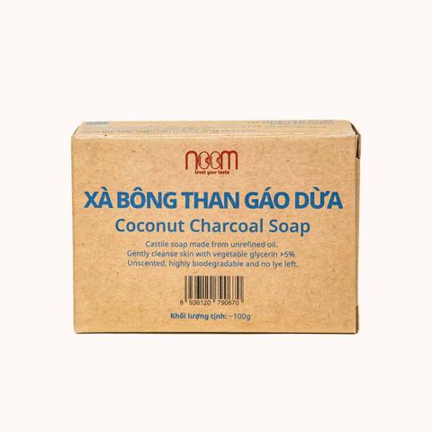 Xà Bông Than Gáo Dừa Noom 100g - Sản Phẩm Tự Nhiên Hỗ Trợ Mụn Lưng, Làm Sạch Da, Detox Thoáng Mát, Dành Cho Mọi Loại Da