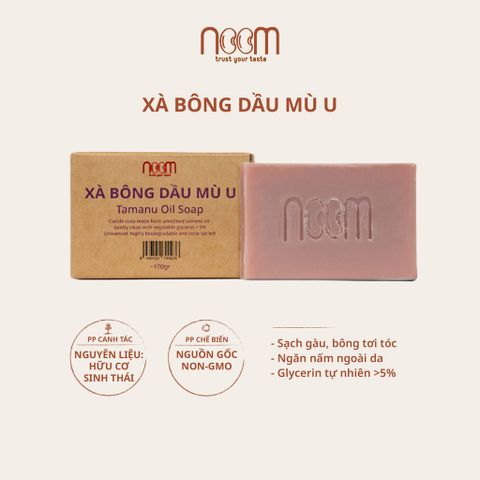 Xà bông Dầu Mù U Noom 100g - Chăm Sóc Da Tự Nhiên, Ngăn Ngừa Hăm Tã, Gàu, Mụn - Sản Phẩm Việt Nam An Toàn, Hiệu Quả