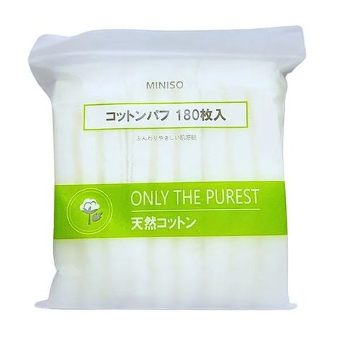 Bông Tẩy Trang Miniso Nhật Bản Combo 3 Gói 180 Miếng 100% Cotton Mềm Mịn, An Toàn Cho Da, Sử Dụng Hàng Ngày