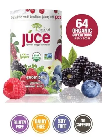 Bột Trái Cây và Rau Củ Quả Terra Kai Organics Juce Garden Berry 345g - Hỗn Hợp Siêu Thực Phẩm Tăng Cường Miễn Dịch và Tiêu Hóa