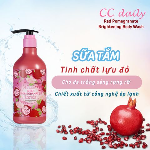 Sữa Tắm Trái Cây CC Daily Chiết Xuất Lựu Đỏ - Dưỡng Ẩm & Làm Sạch Sâu Cho Làn Da Rạng Rỡ, Không Kích Ứng 580g
