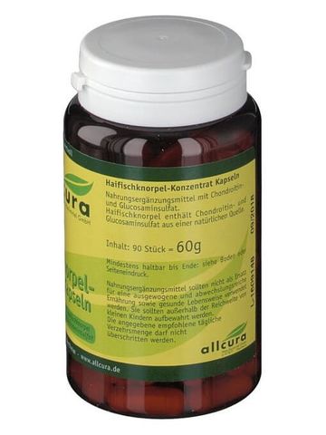 Viên uống hỗ trợ xương khớp Allcura Haifischknorpel 90 viên - Giúp giảm đau và viêm, tăng cường sức khỏe khớp, sản phẩm từ Đức