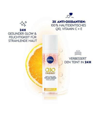 Serum Nivea Q10 Energy - Huyết Thanh Chống Lão Hóa, Giảm Nếp Nhăn, Làm Sáng Da, Chiết Xuất Ngọc Chai, 30ml