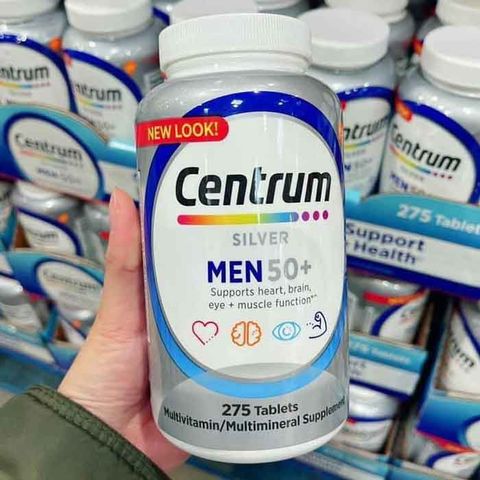 Vitamin Tổng Hợp Centrum Silver Dành Cho Nam 50+ - Hỗ Trợ Sức Khỏe, Tăng Cường Đề Kháng, 275 Viên Mỹ