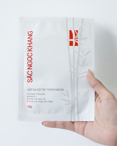 Mặt Nạ Sợi Tre Trắng Sắc Ngọc Khang 10 Miếng - Dưỡng Ẩm và Làm Sáng Da tự nhiên, Chất Liệu Bamboo Tencel mềm mại