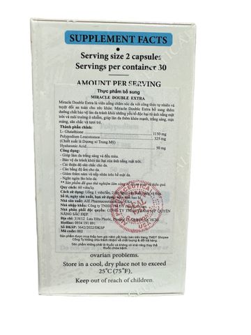 Miracle Miracle Double White Extra 60 viên uống trắng da, chống nắng
