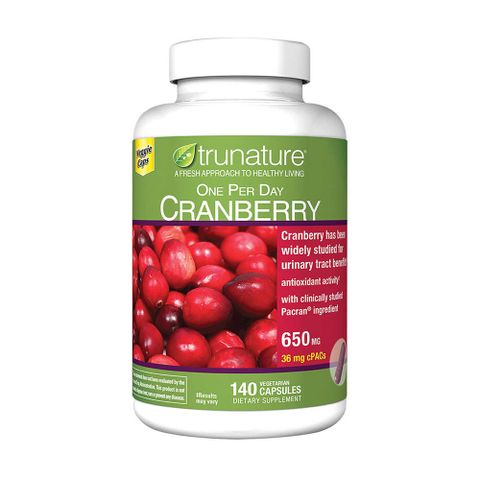 Viên Uống Hỗ Trợ Sức Khỏe Nam Giới Trunature Cranberry 650mg - 140 Viên Giúp Cải Thiện Đường Tiết Niệu và Tăng Cường Miễn Dịch